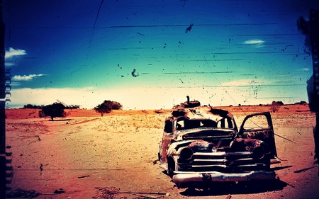 Rusted Car - cars, photography, old, places, sky