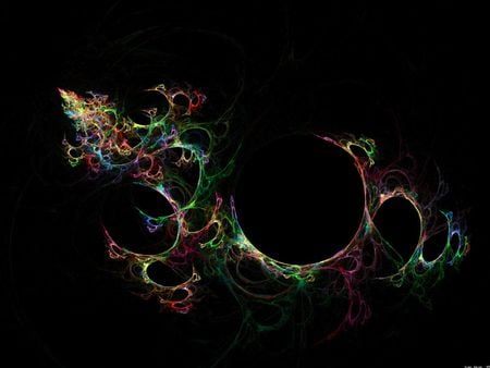 bubbles fractal - bubbles, colors, black