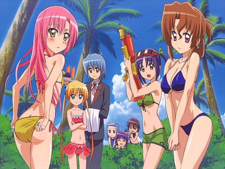 squirt gun - women, outside, squirt gun, female, girl, camra, swimsuit, bikini, anime, amime girl