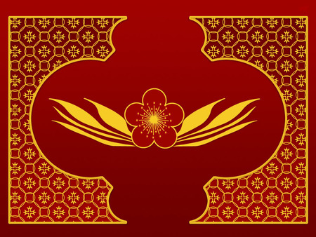 ChineseFlower.jpg - gold, red, chinese, flower