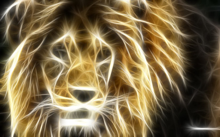 IMAGE OF LION FRACTAL - image, golden, lion, copper