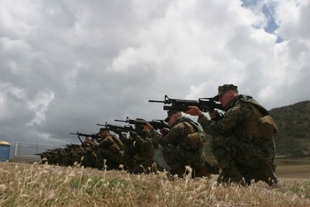 Marines live fire - military, maries