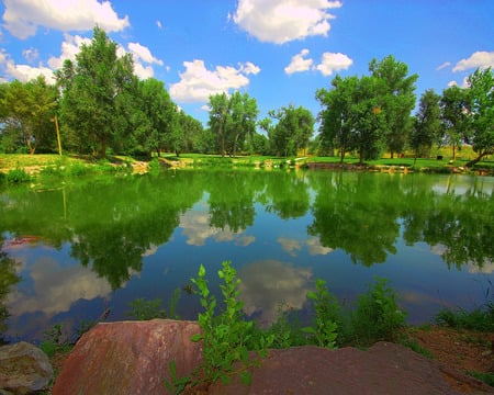 fountain creek pond - fountain, pond, creek