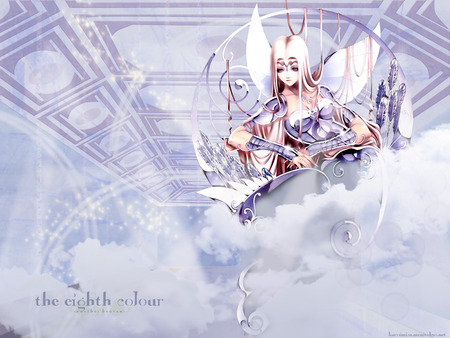 The Eight Colour - cloud, cute, wing, hot, anime, anime girl, girl, white, sexy, female, mist