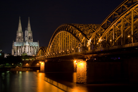 cologne night - modern, bridge