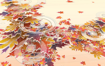 Fabulous  Fall  Cocktail . jpg - fall, colorful, leaves, puddle