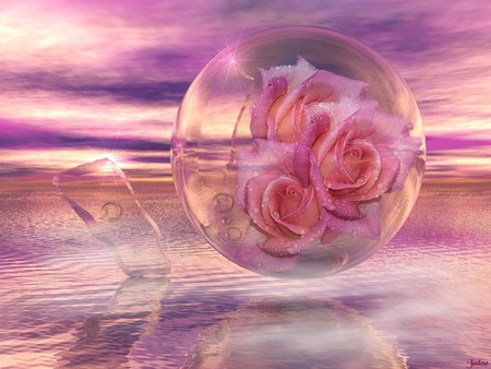 glass of roses 1024x 768. jpg - pink purple, glass, roses