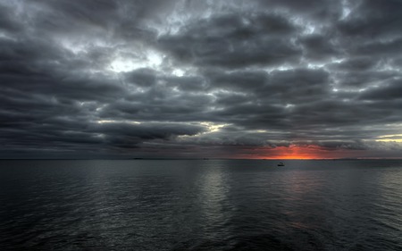 sunset - nature, ocean, sunset, hot