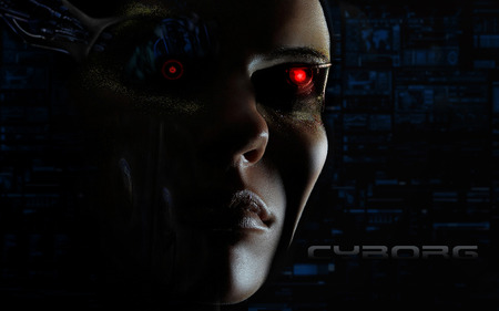 cyborg woman - woman, black, cyborg, robot