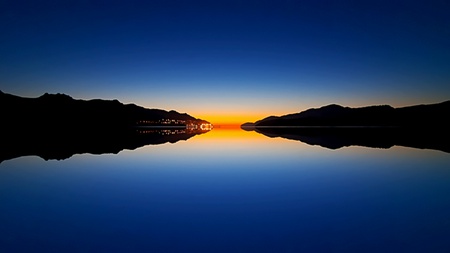 Make Up Your Mind - ray, houses, cool, lakes, mountain, sky