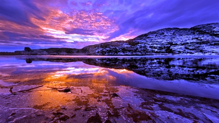 Re-calling - beauty, sky, beach, reflection, clouds, colorful, ray