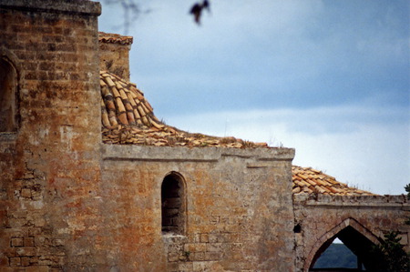 Ruins of a church - sky, windows, pld, church