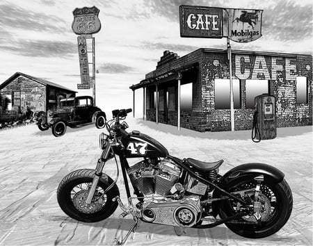 Get Your Kicks On Old Route 66 - harley davidson, motorcycles