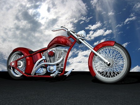 Just A Few Clouds Above, Nothing To Worry About! - motorcycles, harley davidson, choppers