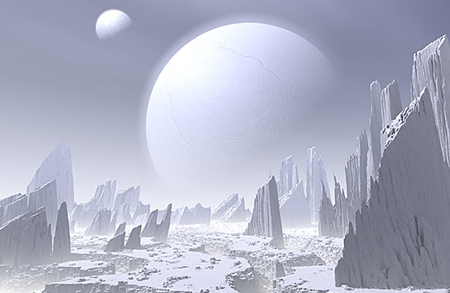 Borealis - art, planets, frozen world, icy, frozen planets, fantasy, landscapes