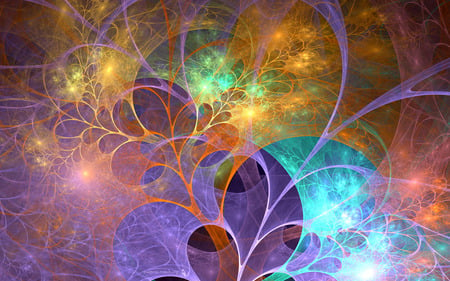 'Inner Unknown' Fractal Art - inner unknown, blue, colors, pink, colorful, purple, green, art, fractal