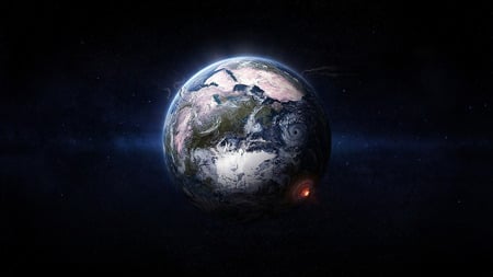 home sweet home - dark, space, scene, earth