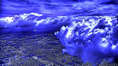 Right Above You - sky, land, clouds, blue