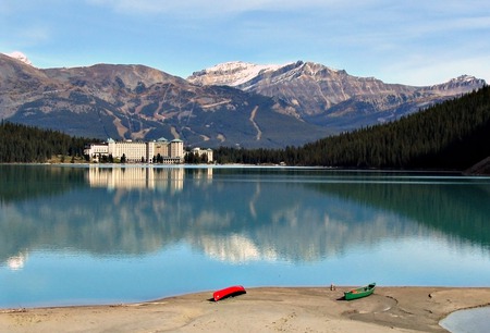 lake louise and chateau - luxury resort, eastern shore