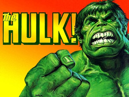 The Hulk - monster, comic, vintage, painting, rage, anger, hulk, hero, art