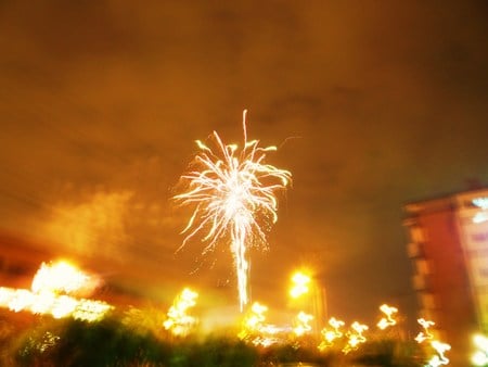 artificial fires sky in Bogota - night, fires, sky, artificial