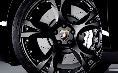 Lamborghini Black Rim - tire, lamborghini, black, rim, wheel