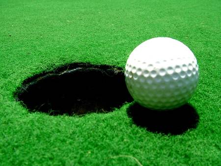 Golf Ball Near the Hole - ball, golf ball, hole, golf