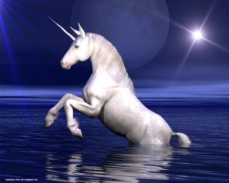 Blue-eyed Unicorn - unicornio, unicorn