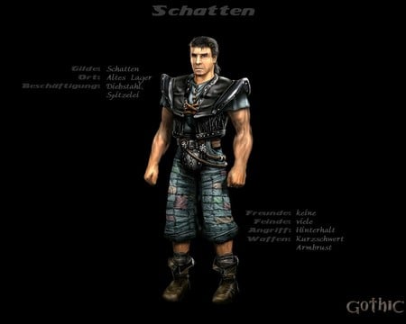 Gothic 1 - armor, gothic 1, graphics, fantasy, 3d and cg, shadow, rpg