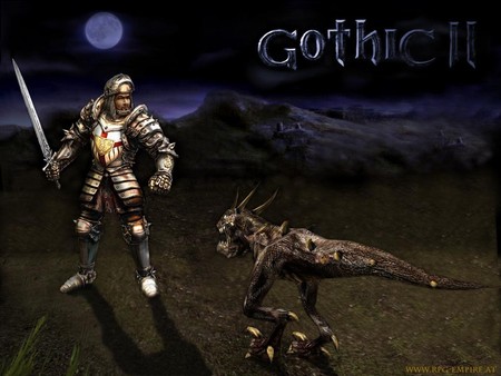 Gothic 2 - warrior, paladin, 3d and cg, gothic, knight, armor, fantasy, graphics, weapon, rpg, gothic 2