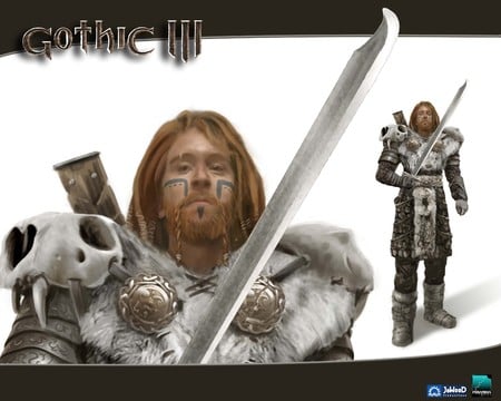 Gothic 3 - warrior, graphics, knight, gothic 3, armor, rpg, gothic, fantasy, fireclan, weapon