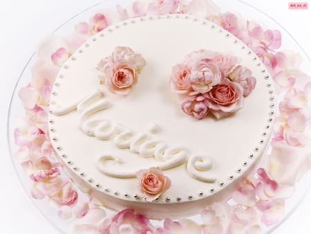 Cake-with-Flowers-on-it - colorful flowers, rose, nature, cake, colorful flower, flowers, colors, color, flower, mna