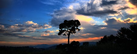 Sun down Sky - sky, dual monitor, sun, photography, sunset, dual screen