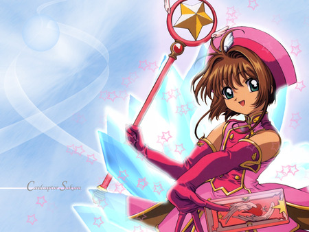 Sakura Star - girl, female, light, anime girl, sakura, pink, anime, card captor sakura, cute