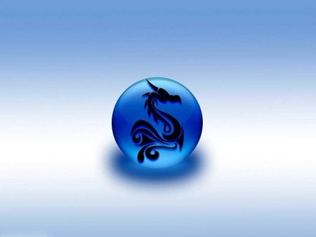 THE BLUE DRAGON - orb, design, dragon, blue