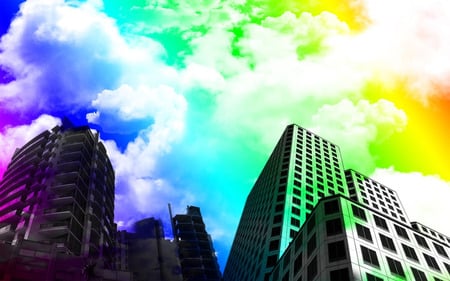 img wallpapers building dream saango. jpg - skyscrapers, dreamz funky, rainbowcolors