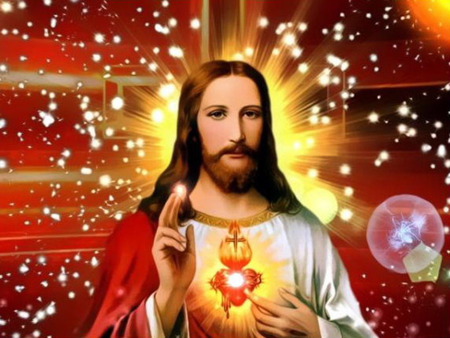 Flaming Heart - christ, jesus, son, religion, heart, god, love