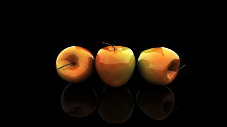 Golden Apples - red, orange, apples, golden