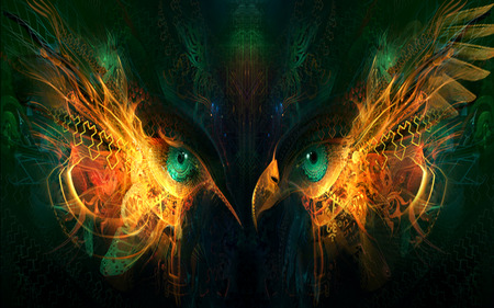 Wanderer - fractals, abstract, colors, fantasy, birds