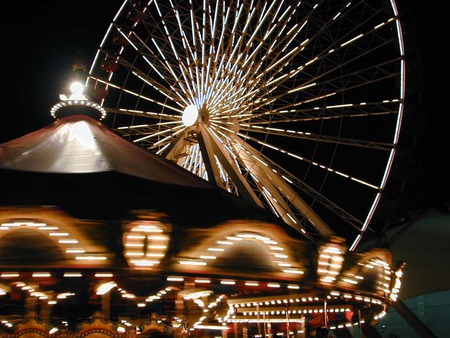 Night Rides - carnival, ferris wheel, fair, merry-go-round