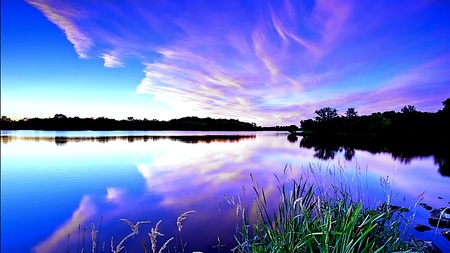 What A Lovely Day - beauty, lakes, sky, cool, forest, clouds, blue, water