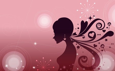 beautiful silhouette - silhouette, fantasy, woman, beautiful