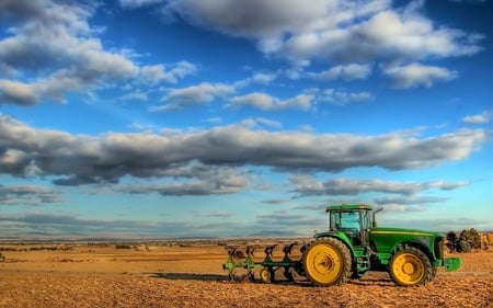 tractor - nature, autumn, hot, morning, tractor