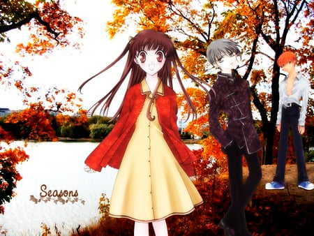 Seasons - basket, yuki, kyo, fruits, tohru