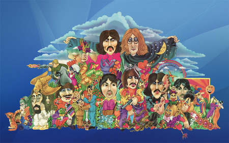 psychedelic beatles wallpaper