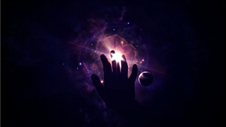 GALAXY TOUCH - touch, graphics, hand, galaxy, creative