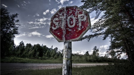 STOP,I'LL SHOOT!!! - sign, board, bullet marks, stop