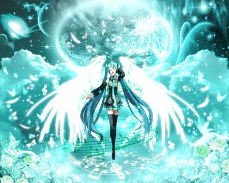 Vocaloid - music, wings, miko, vocaloid