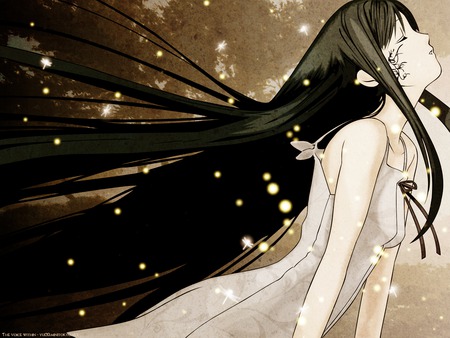 Saya - anime, saya, saya no uta, black hair, girl, vector, long hair, sexy