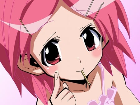 Mio - vector, sexy, needless, girl, close, pink hair, mio, anime, blush, cute, short hair, pink eyes